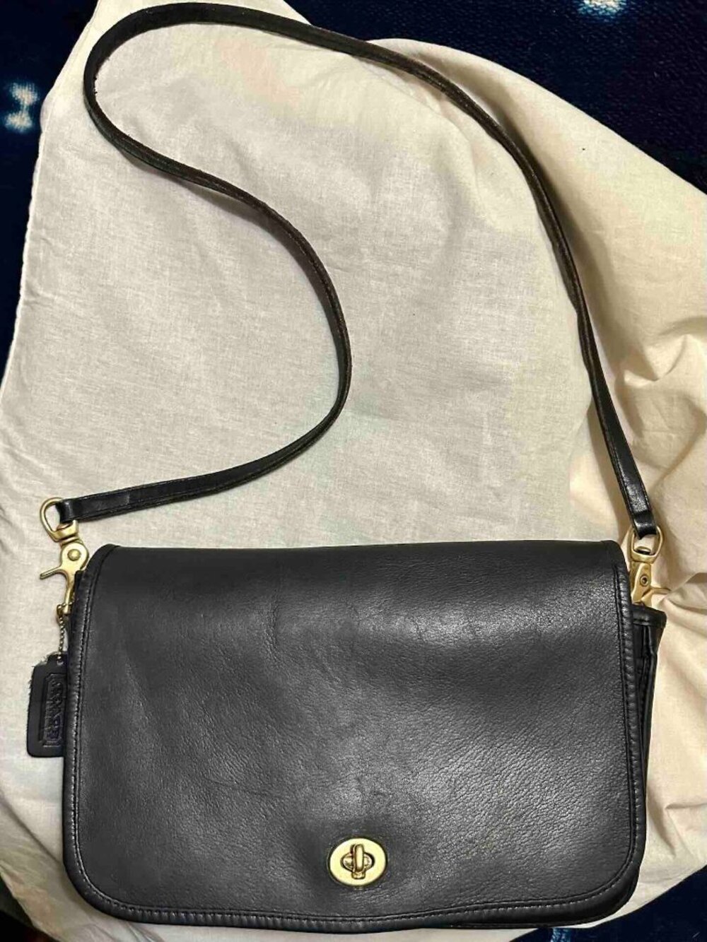 Vintage COACH #9635 ConvertibleClutch NYC Black Glovetanned Leather bag purse